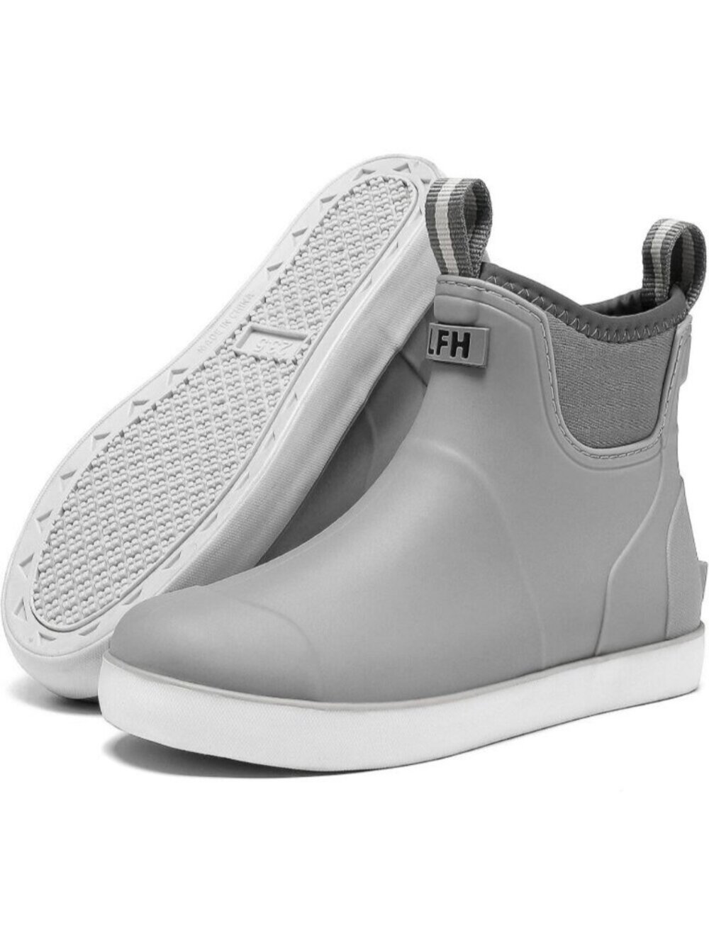 🆕Women's Grey Comfort Anti-Slip Traction Camping Waterproof Ankle Rain Boots